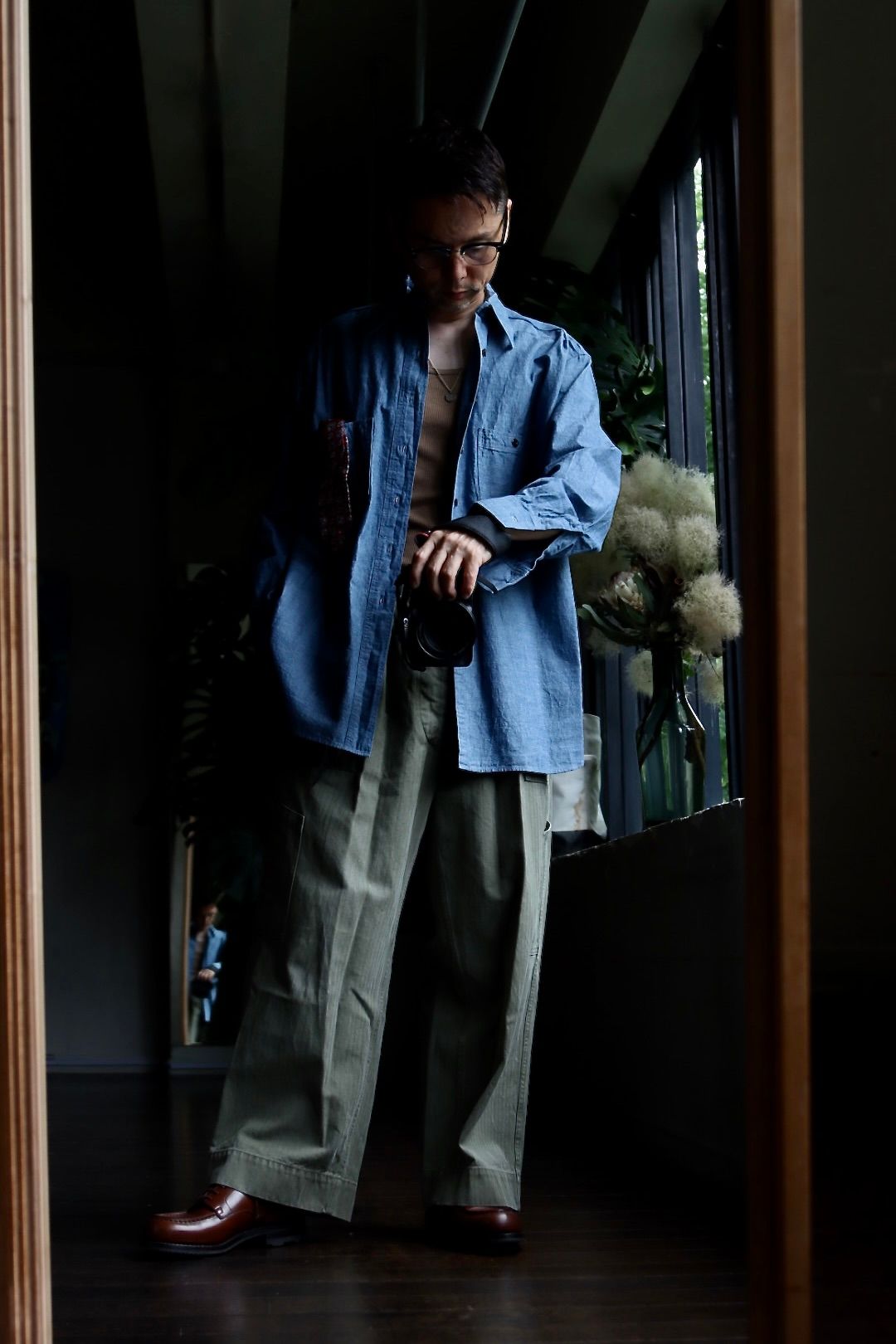 A.PRESSE - アプレッセ23AWシャツ BB Washed Chambray