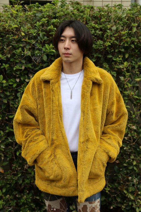 doublet HAND-PAINTED FUR JACKET"YELLOW"style.2020.10.17.