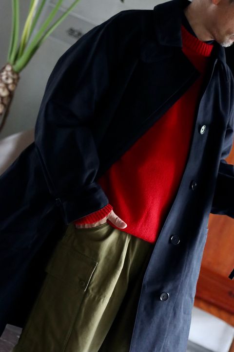 アプレッセ22FW Motorcycle Half Coat"NAVY"スタイル