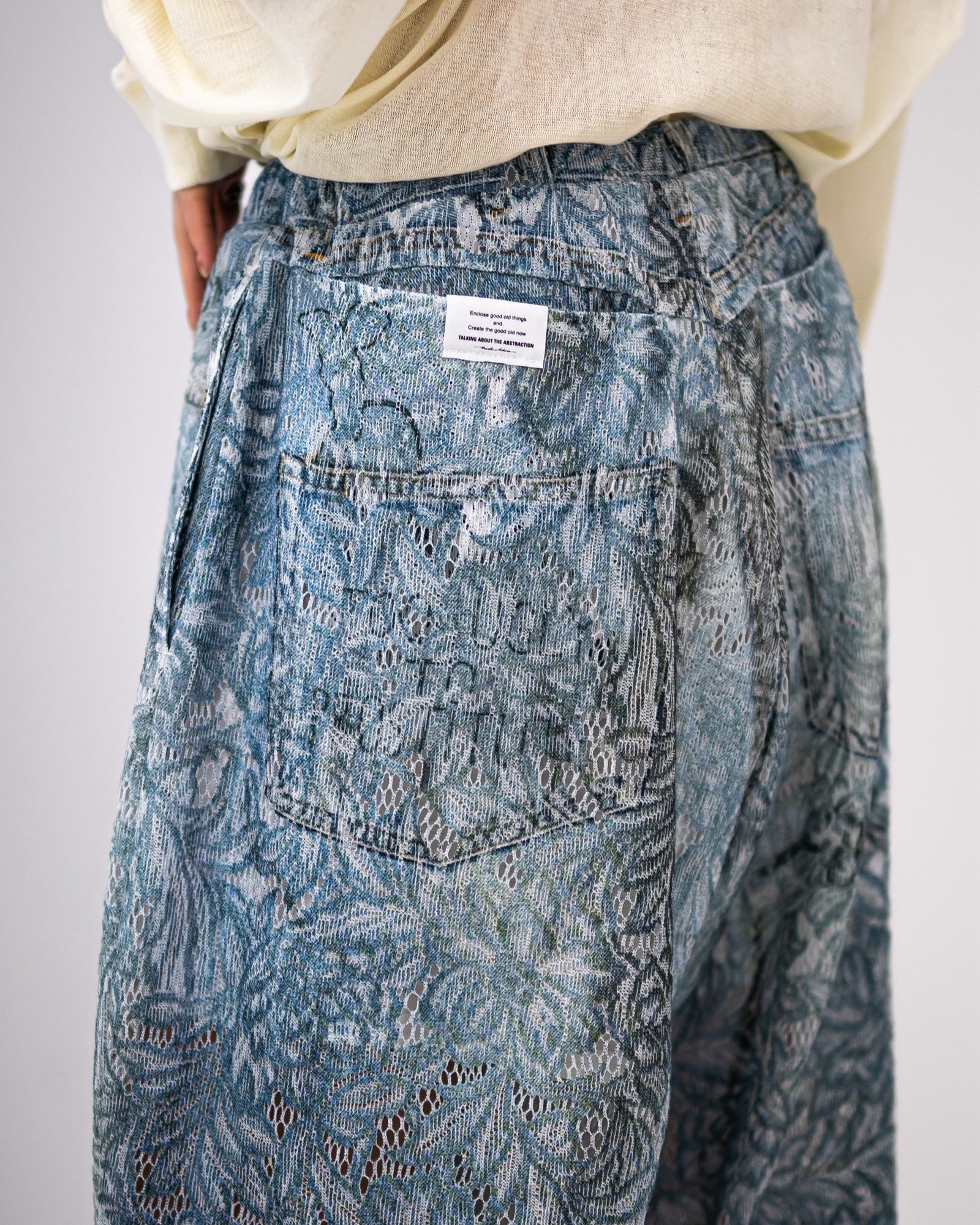 トーキングアバウト ジ アブストラクション WOMENS 26SS LACE PRINT WIDE PT(26SS-LPT-001)DENIM 新作発売！