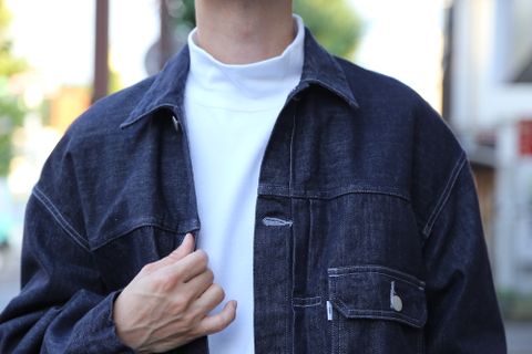 Graphpaper Heavy Weight Mock Neck Hem Rib Tee"WHITE"スタイル.2020.8.29.