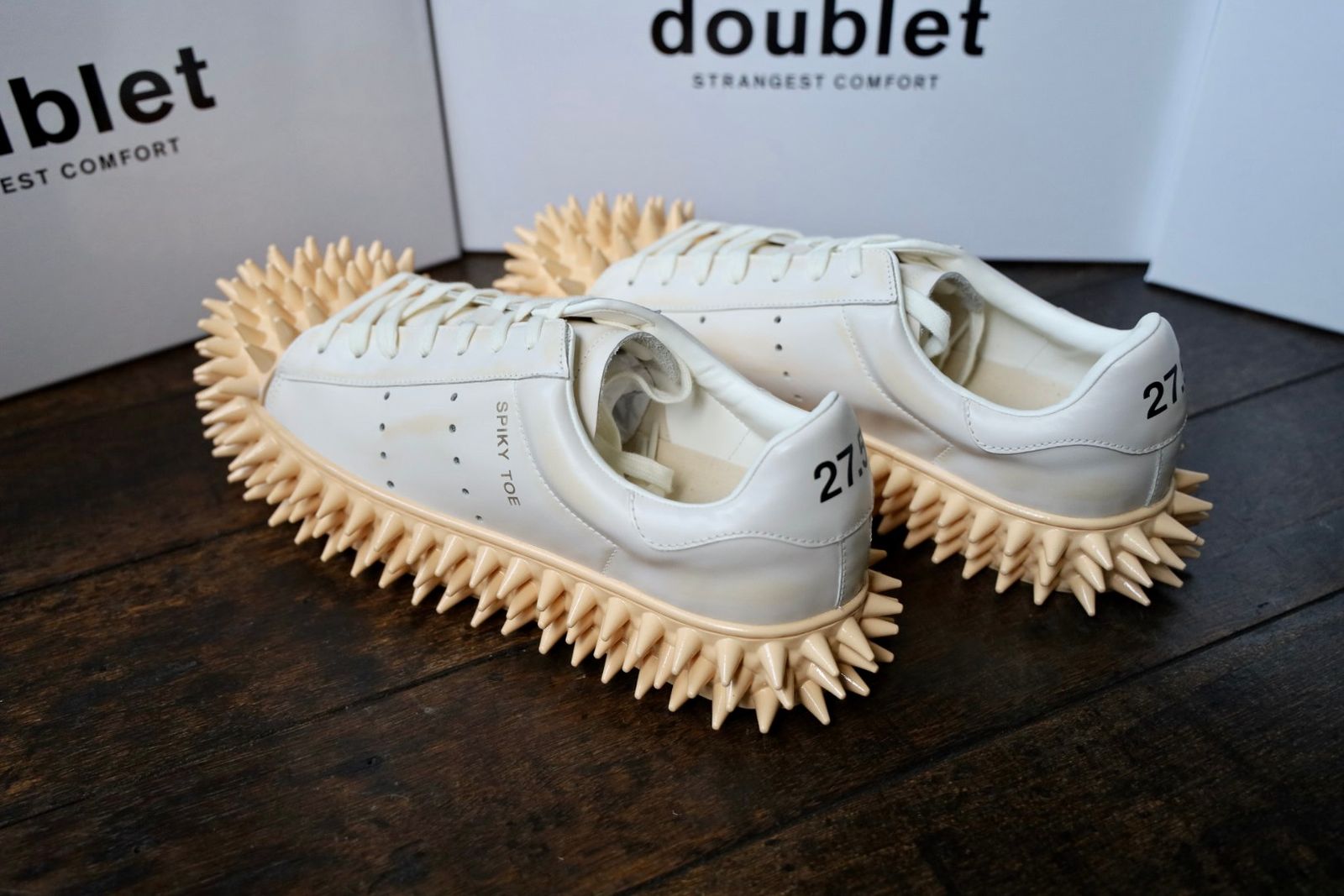 doublet 25AW スニーカーSPIKY LEATHER SNEAKER (25AW76FT63)WHITE