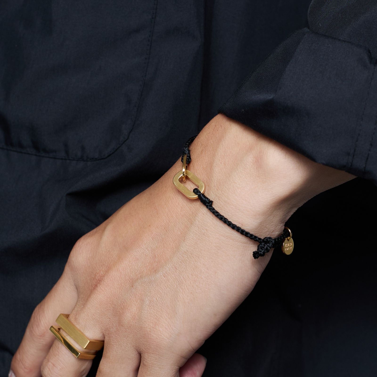 XOLO JEWELRY ショロジュエリー / Connect with Hair Line Link Silk Code Bracelet (XOCB006G)BLACK☆11月15日(土)発売！