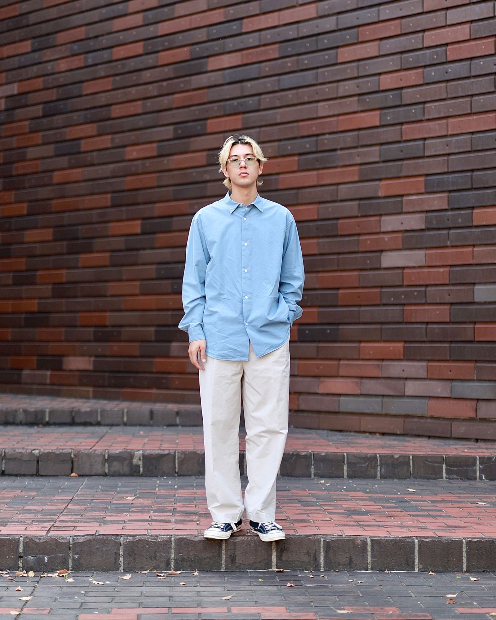 アプレッセ23SSシャツ Regular Collar Shirt(23SAP-02-09H)INDIGO - 1(S)