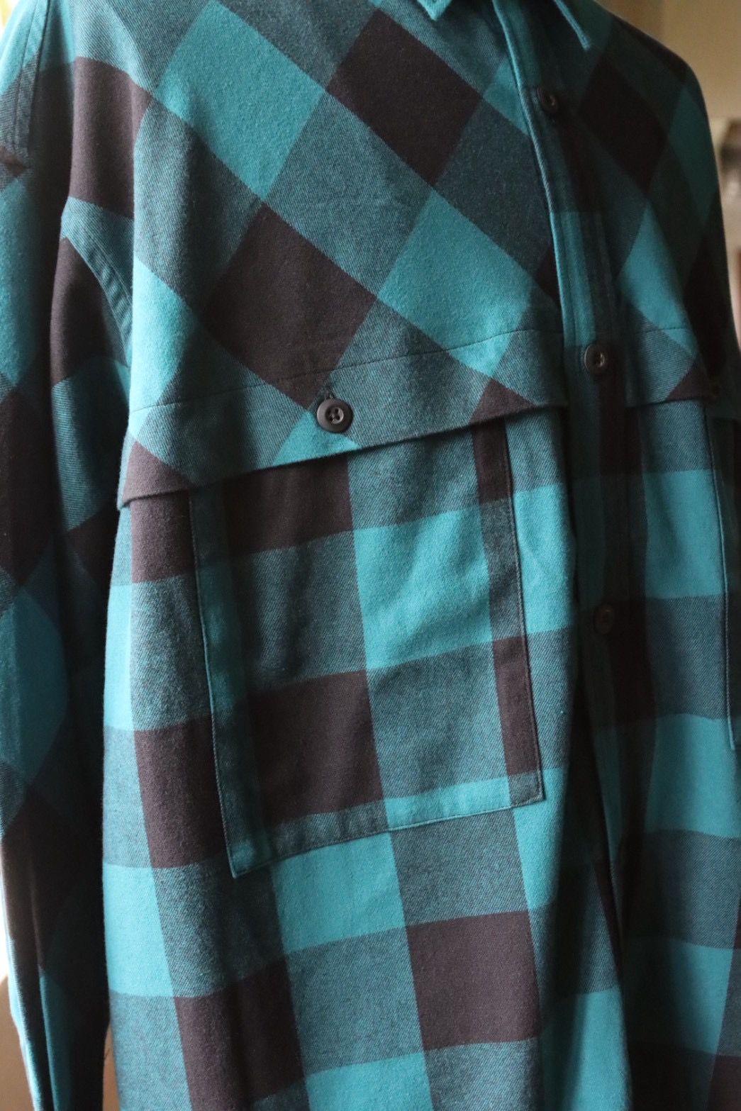 フレッシュサービス FLANNEL CHECK OVER YOKE SHIRT (FSC253-50129)GREEN