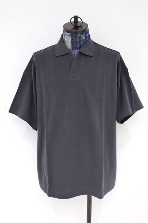 グラフペーパー 26SS Cotton Pique Jersey S/S Skipper Polo(GU261-70416)CHARCOAL☆4月11日(土)発売！
