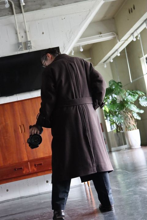 YOKE DOUBLE BREAST OVERCOAT"BROWN"style.2021.10.12.