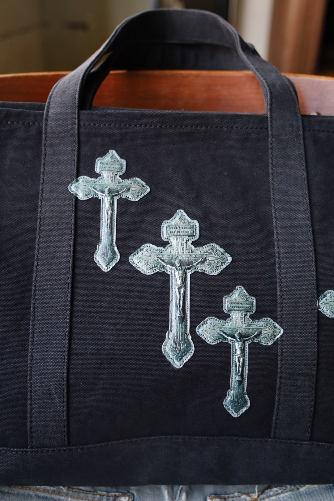トーキングアバウト ジ アブストラクション 25AW CROSS TOTE BAG L (2526AW-AC-008)BLACK☆新作発売！