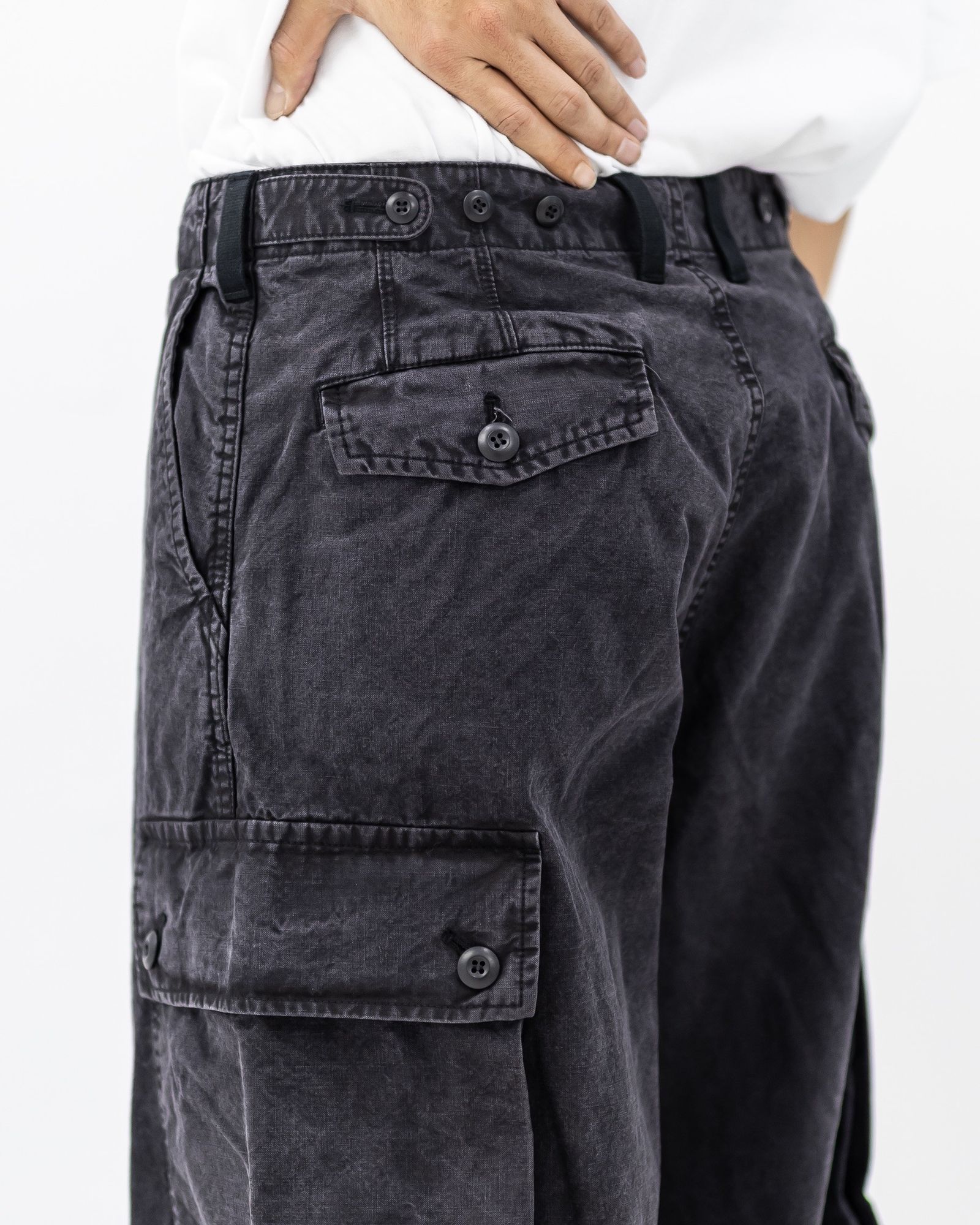 コムデギャルソンオム25FW 綿硫化製品加工パンツ(HP-P020-051)BLACK