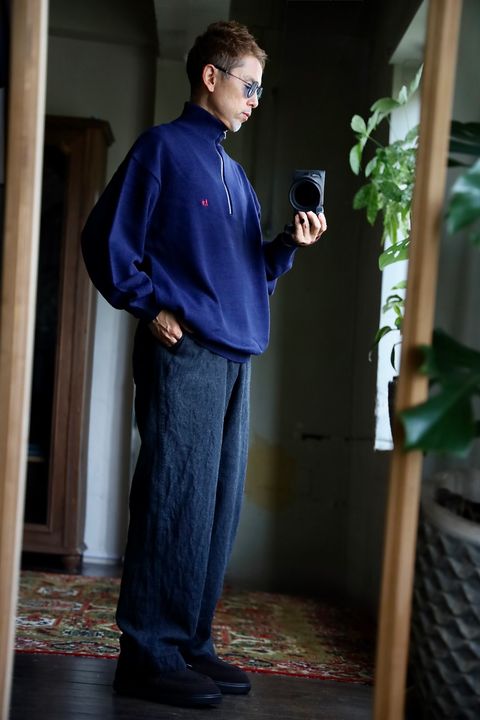 FreshService 26AW THERMAL JERSEY HARF ZIP KNIT"NAVY"スタイル
