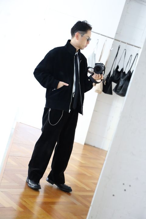 A.PRESSE Wool Corduroy Bomber Jacketスタイル