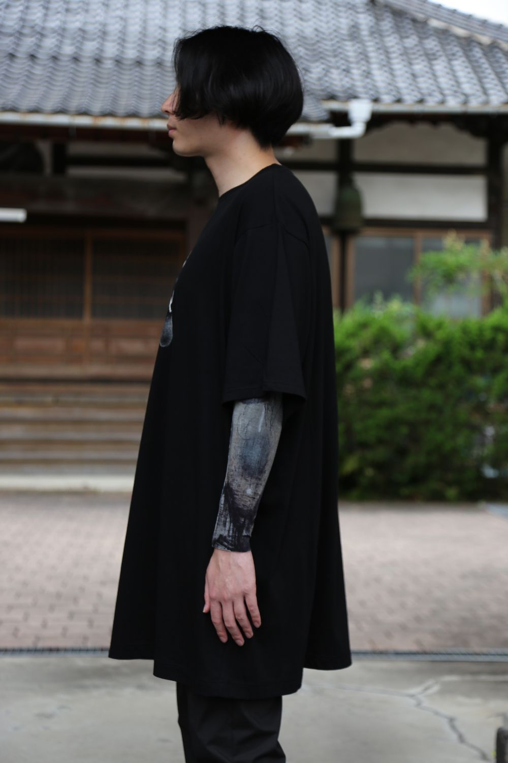 yohji yamamotoBIG半袖プリントTシャツ(HX-T94-077) style.2021.6.13