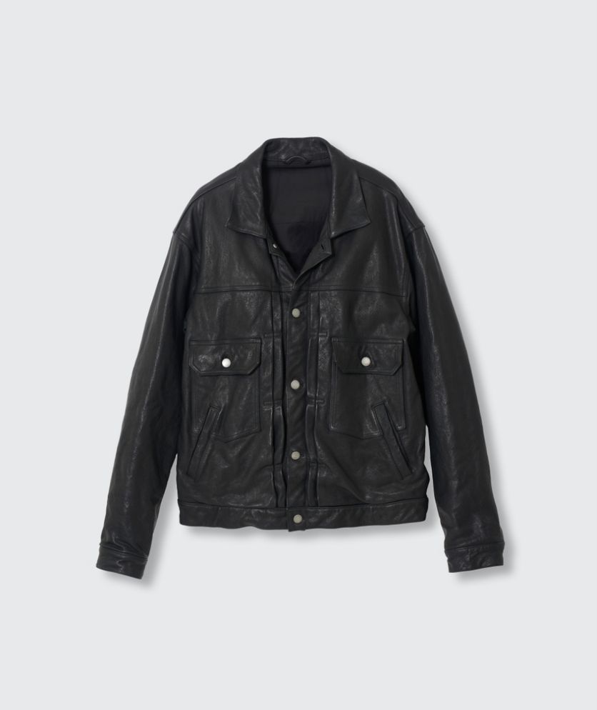 YOKE 26FW Leather Trucker Jacket(YK26FW01305B)Black★8月8日(土)発売！