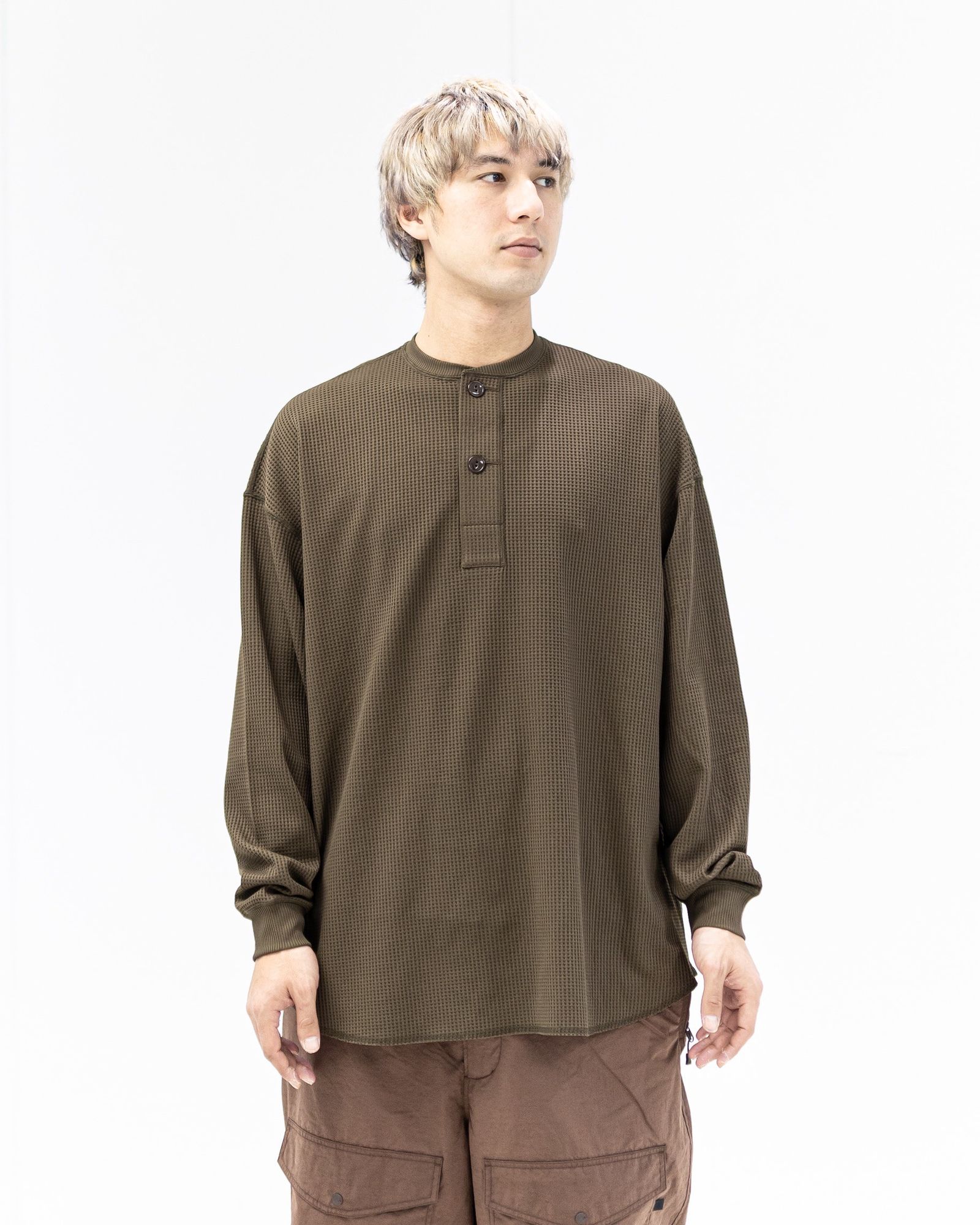 DAIWA PIER39(ダイワピア39) TECH THERMAL HENLEY L/S(BE-38026)BROWN GRAY☆2月21日(土)発売！