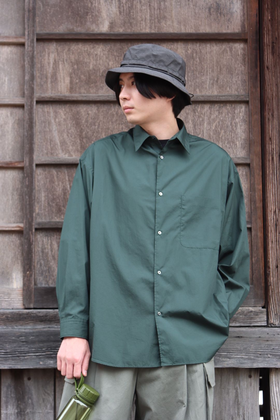 Graphpaper Broad L/S Oversized Regular Collar Shirt style.2022.7