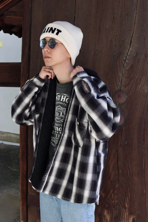 ©SAINT Mxxxxxx セントマイケル 23AW CHECK SHIRT PARKAスタイル