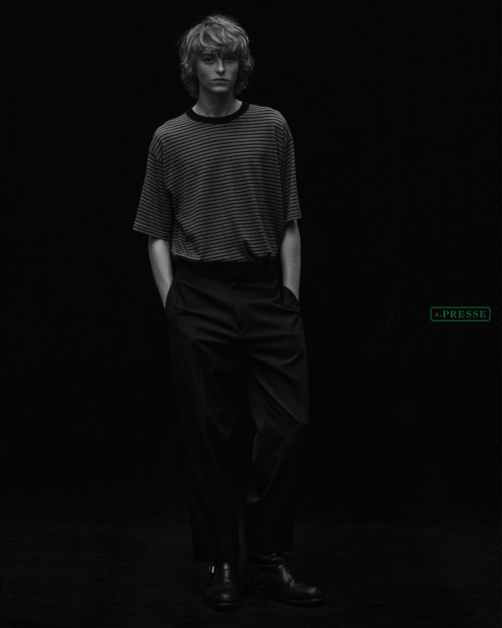 アプレッセ24SS  High Gauge S/S Striped T-Shirt (24SAP-03-04K)NAVY×ECRU☆4月13日(土)発売！