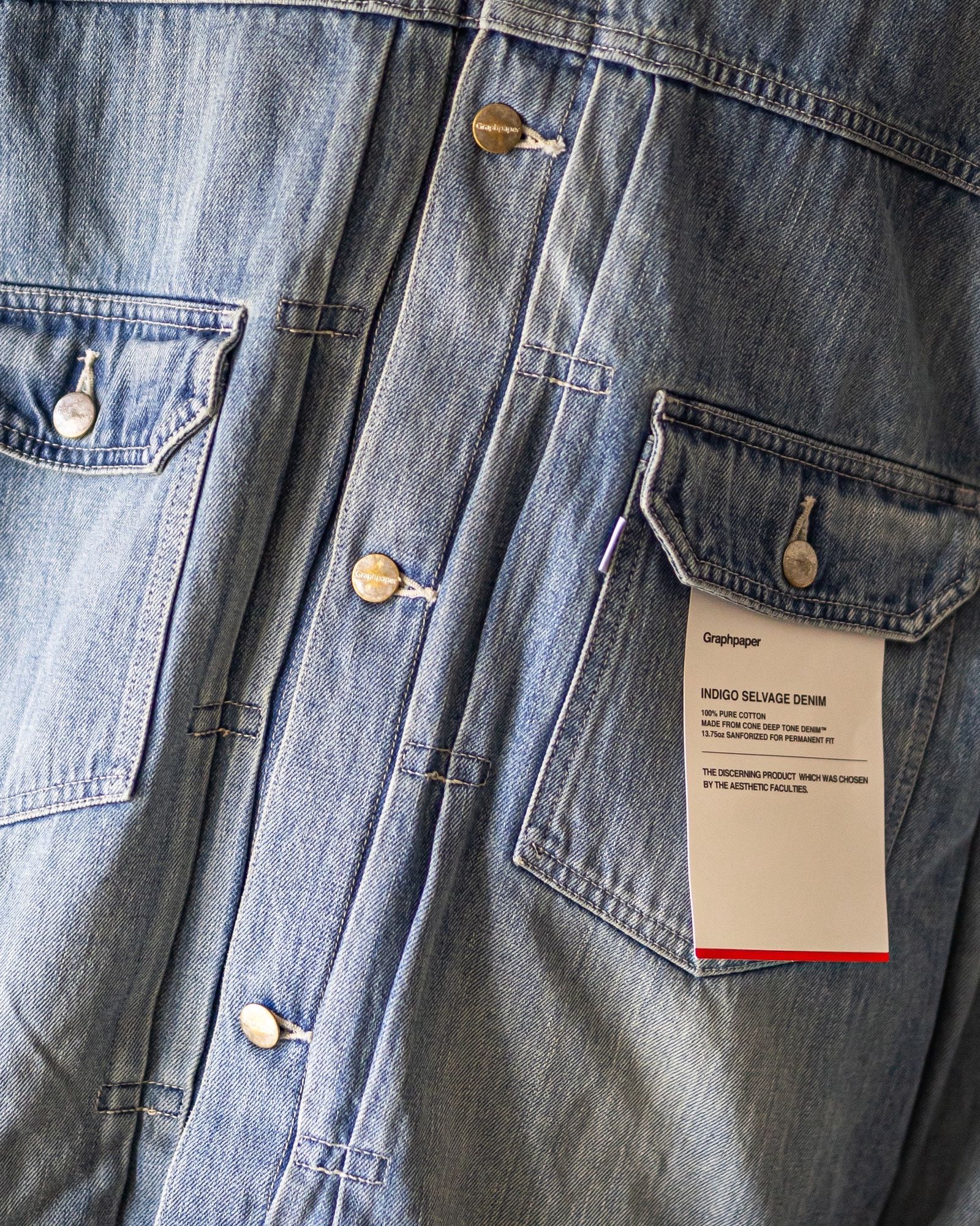 グラフペーパー Selvage Denim Jacket(GU253-20054LB)INDIGO_LIGHT FADE