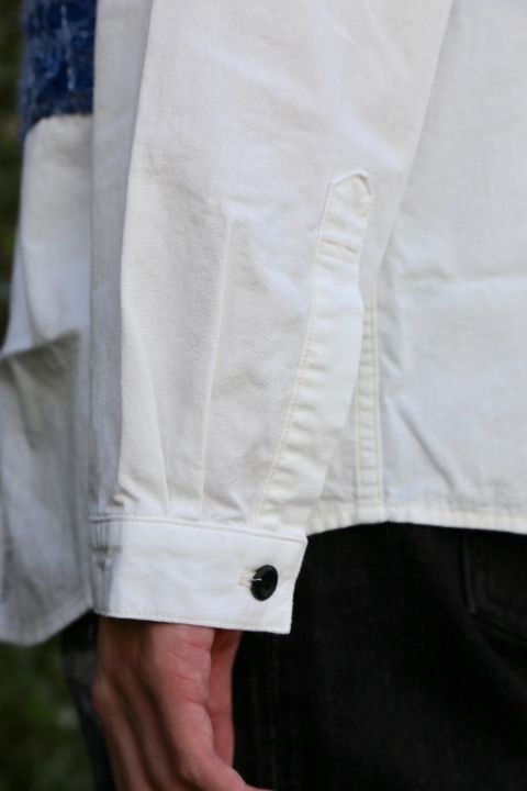 FDMTL  BORO ZIP POCKET SHIRT RINSE "WHITE"Style.2020.11.10.