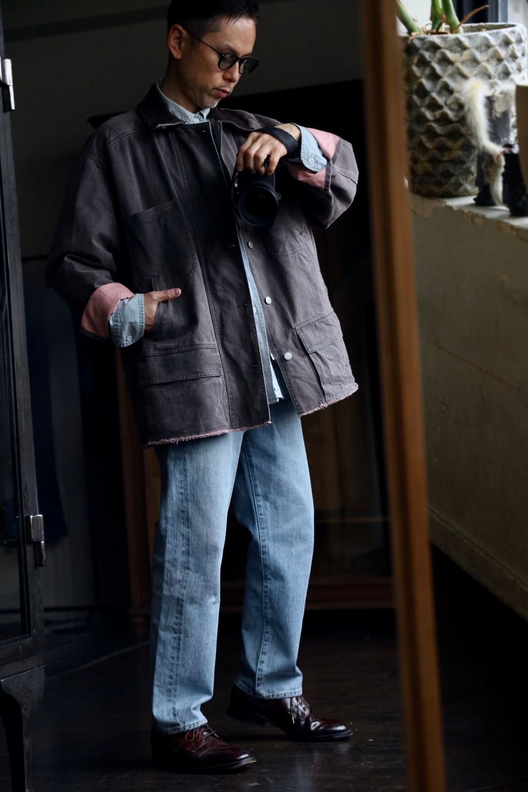 YOKE COTTON CUT-OFF COVERALL JACKET