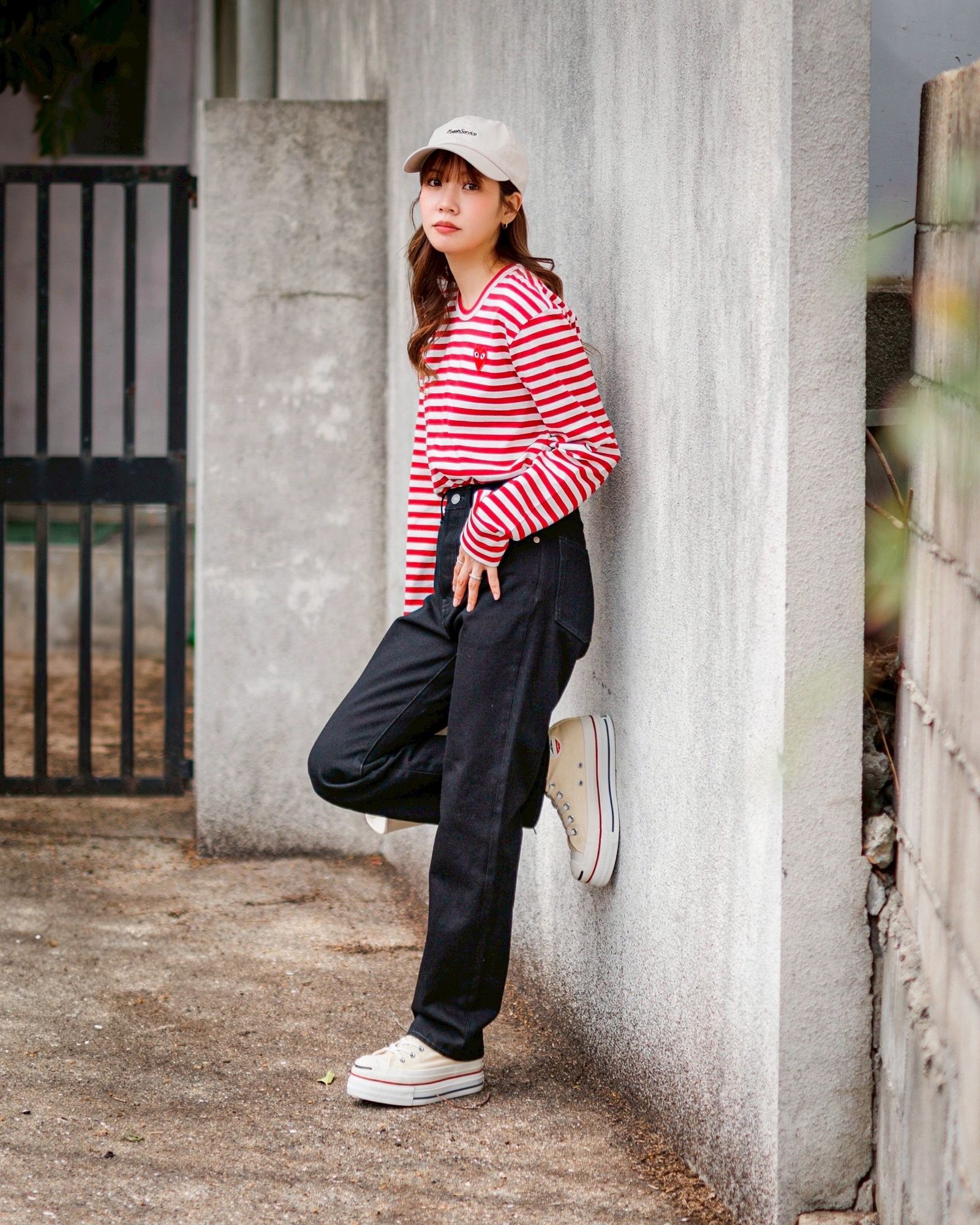PLAY COMME de GARÇONS 長袖カットソー ボーダー レッド S PLAY COMME des GARCONS プレイ コムデギャルソン ロンT