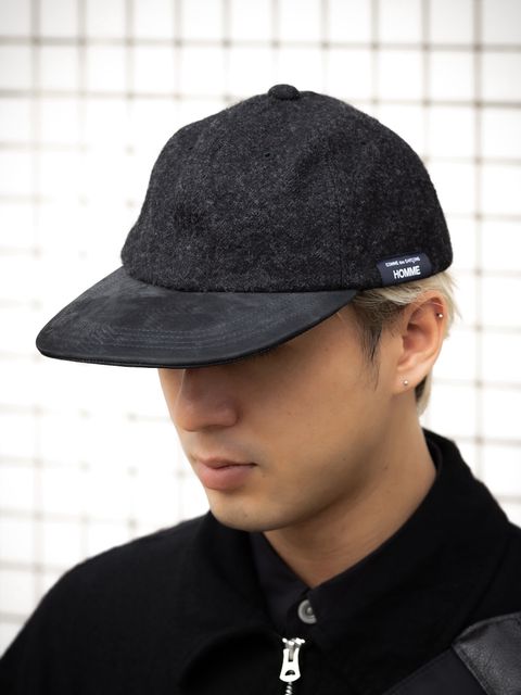 コムデギャルソンオム ウールヘリンボーンキャップ(HR-K601-051-1)CHARCOAL×BLACK☆10月2日(金)発売！