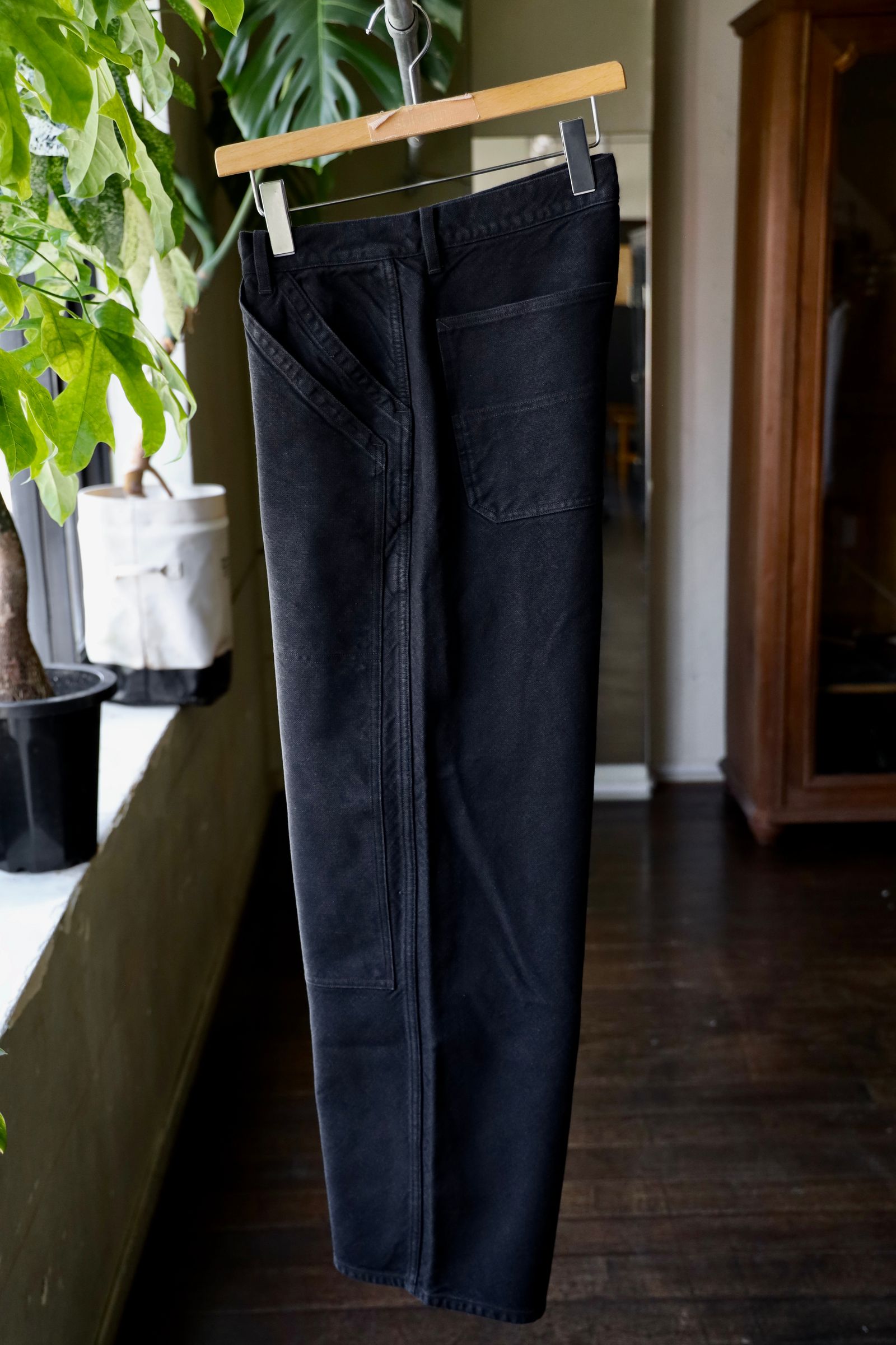 アプレッセ 2025 STYLE2 Vintage Silk Hemp Double Knee Pants(25AAP-04-07)BLACK