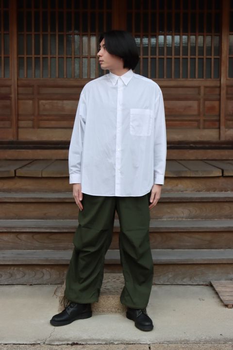 Graphpaper 22SS Broad L/S Oversized Regular Collar Shirt"WHITE".style