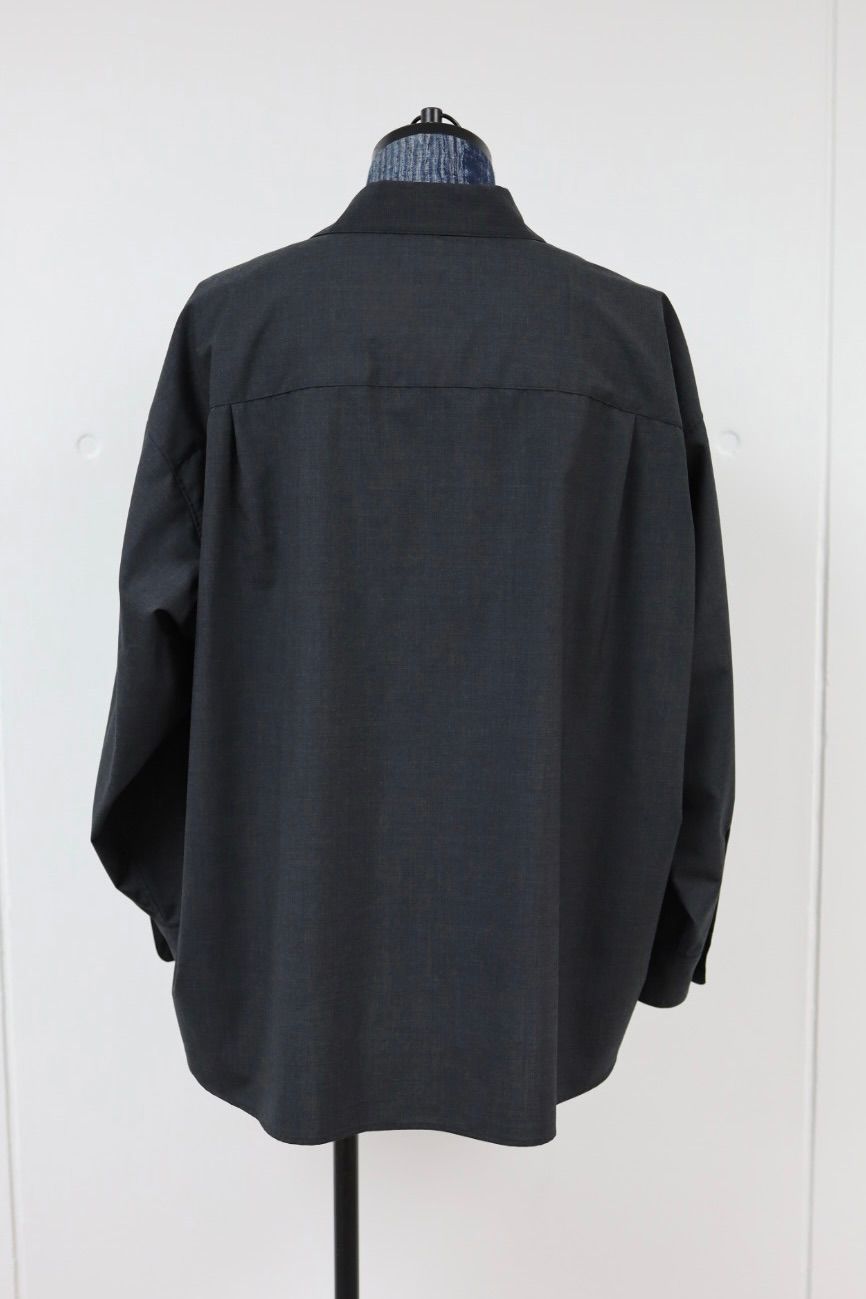 Graphpaper 26SS Fine Wool Heather L/S Skipper Shirt(GU261-50320)CHARCOAL☆2月21日(土)発売！