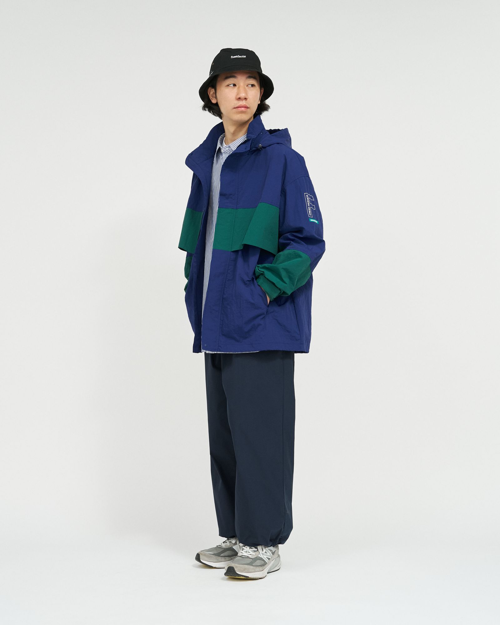 フレッシュサービス NYLON CANVAS SAILING JACKET (FSC261-30254)BLUE x GREEN★2月14日(土)発売