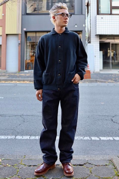 A.PRESSE Vintage Sweat Cardigan MARKスタイル