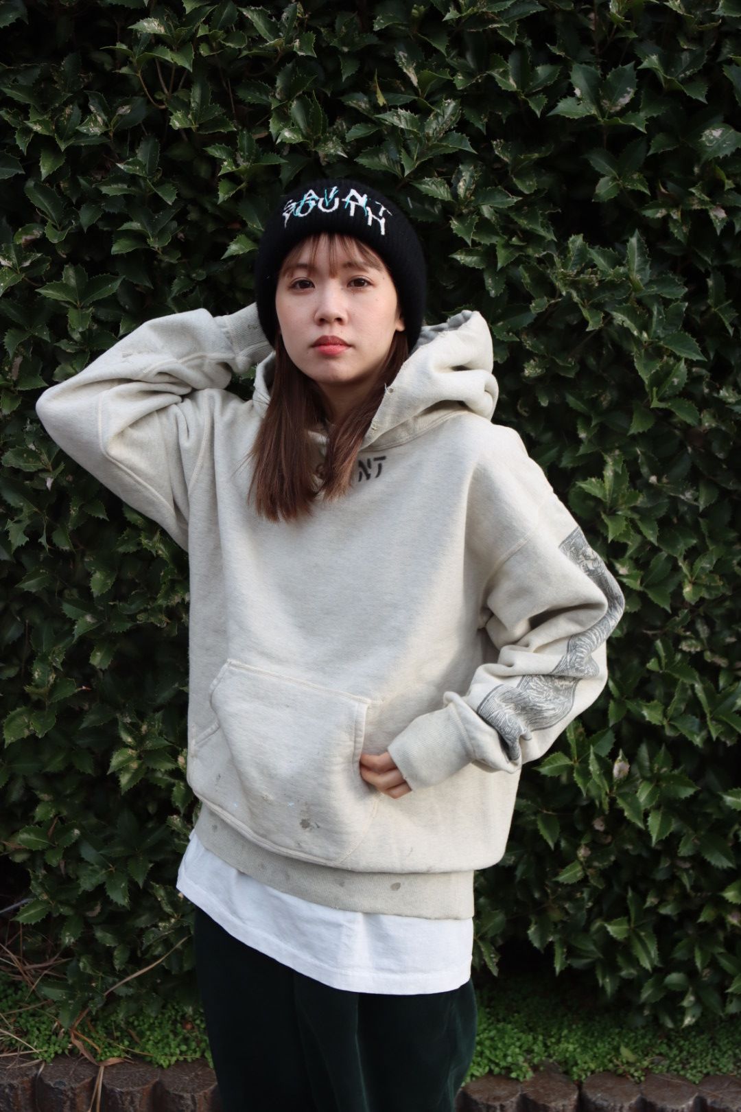 ©SAINT M×××××× 23SS DENIMTEARS MURAL HOODIEスタイル