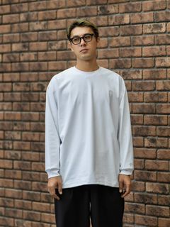 グラフペーパー DESCENTE for Graphpaper L/S Oversized Crew Neck Tee(DU263-70001)WHITE☆10月26日(月)発売！