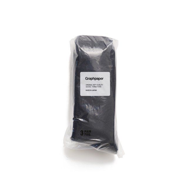 グラフペーパー ソックス 3-Pack Socks(BLACK)