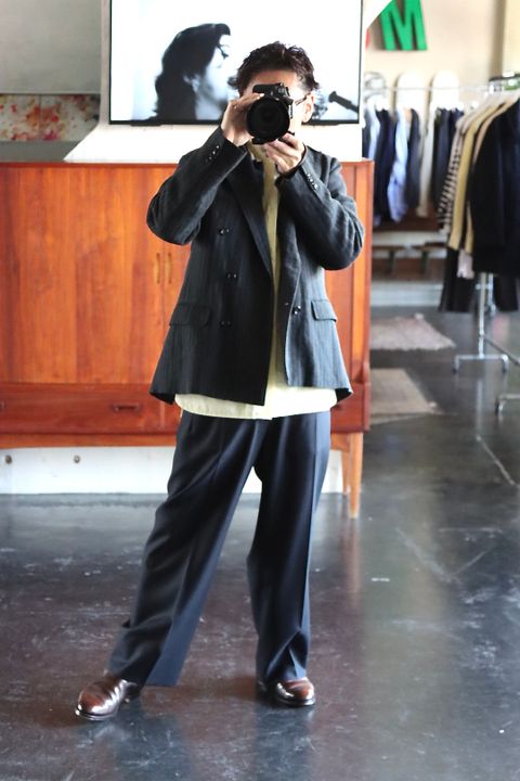 Ets.MATERIAUX 22SS Band collar shirt"YELLOW"style.2021.12.14.