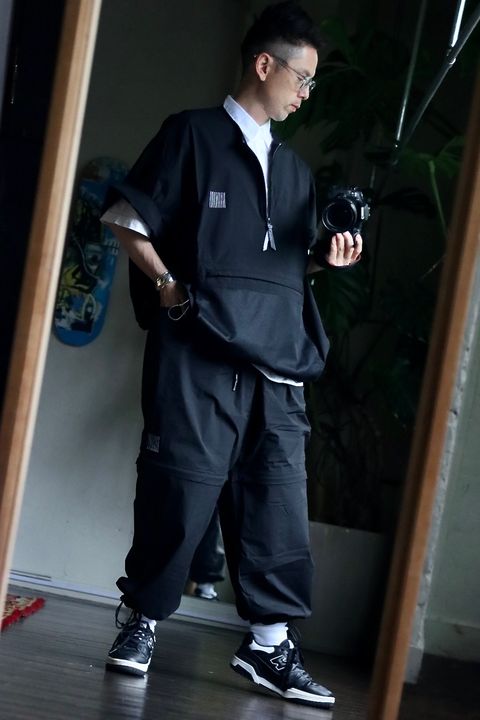 S.F.C 23SS HALF ZIP NYLON SHIRTセットアップスタイル