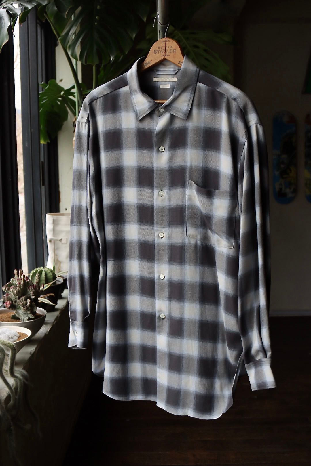 blurhms - ブラームス 23SS オンブレチェックシャツ Rayon Check Shirt