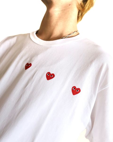 PLAY COMME des GARCONS 24SS PLAY HORIZONTAL 3 HEART S/S T-SHIRT 2024.3.2