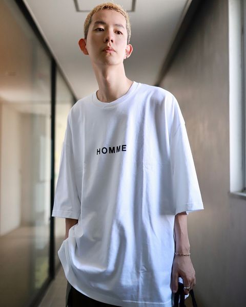 COMME des GARCONS HOMME コムデギャルソンオム 23AW 綿天竺ロゴプリントTシャツスタイル
