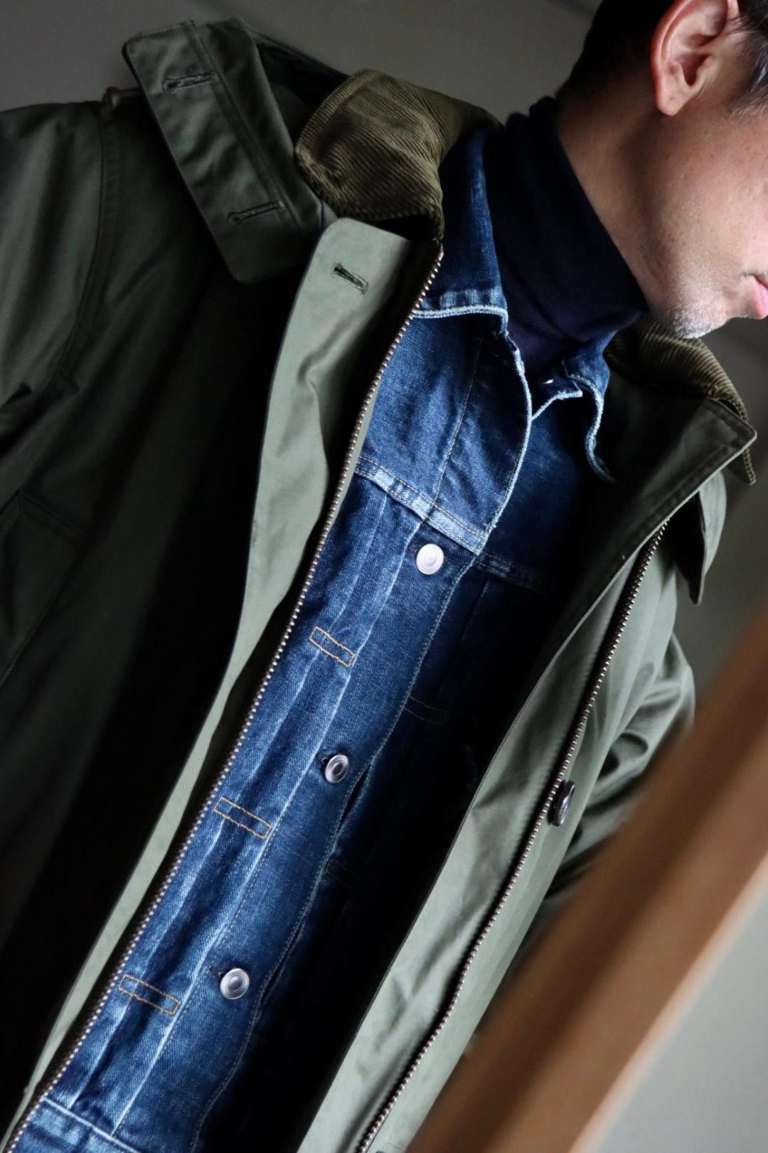 アプレッセ22FW Ventile Hunting Half Coatスタイル.2022.10.1