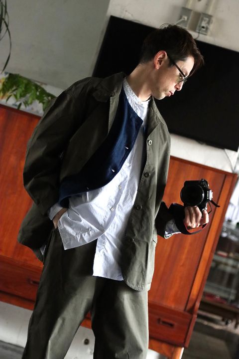 FreshService OVERDYED LEFT TWILL ENGINEER JACKET"DARK OLIVE"style.
