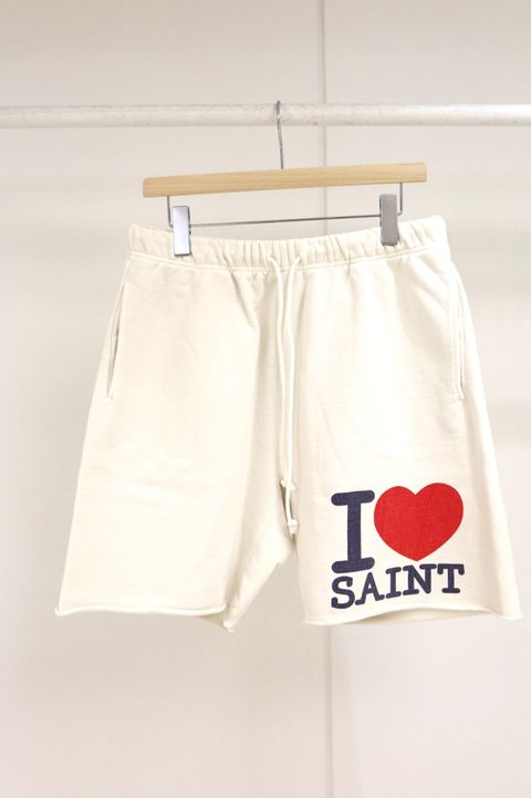 セントマイケル 26SS I LOVE SAINT/SWEAT SHORTS(SM-MK8-0000-067)WHITE☆3月20日(金)発売！