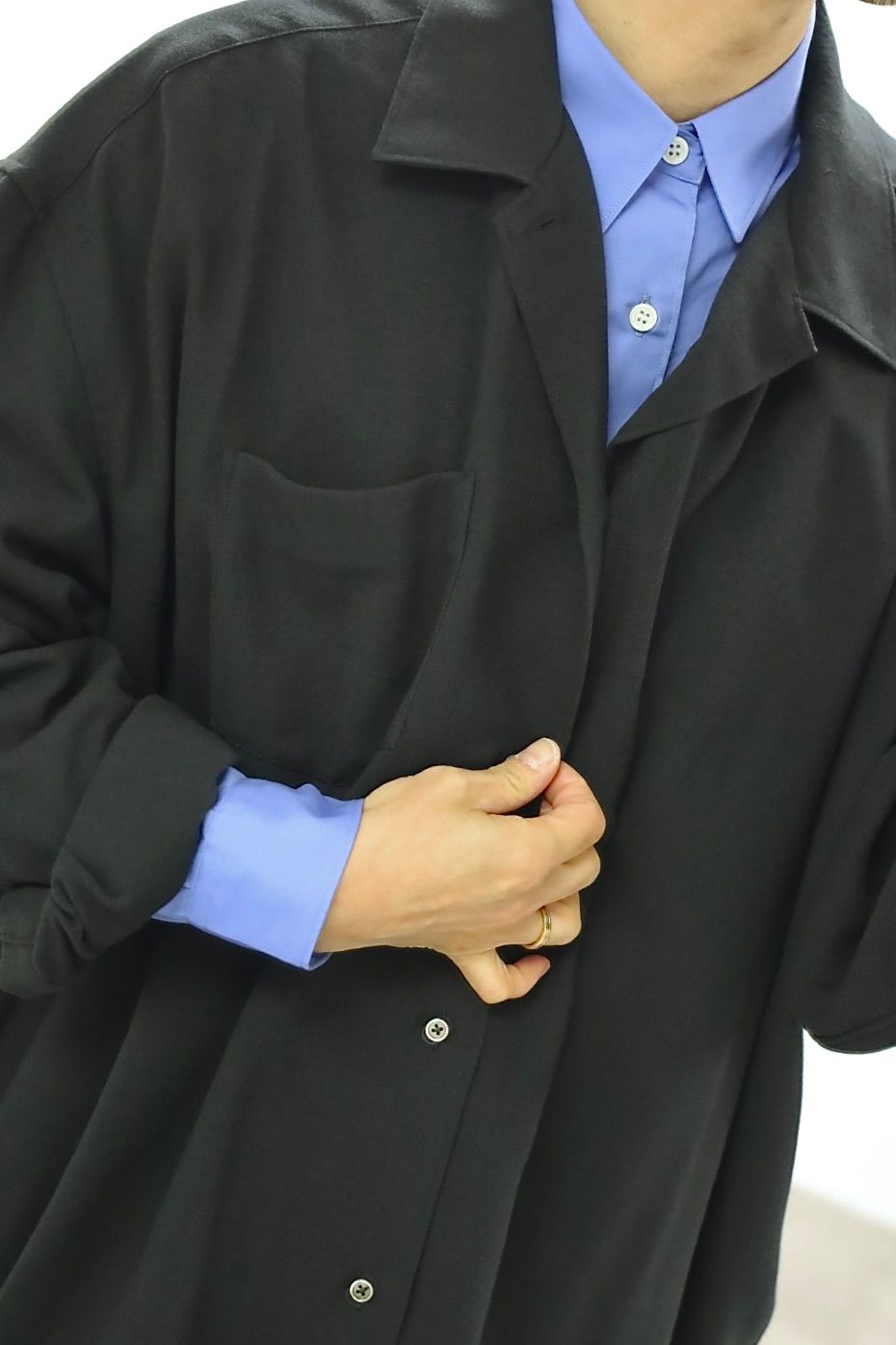 グラフペーパー 26SS Viscose Viyella L/S Sleeping Shirt(GM261-50456)CHARCOAL☆3月14日(土)発売！