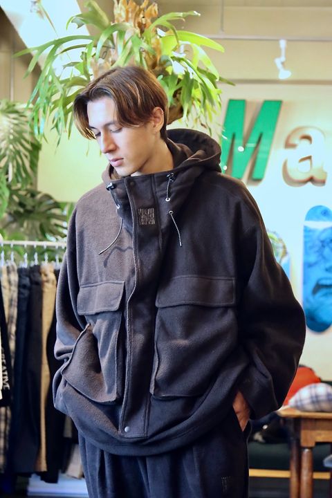 S.F.C 新作FLEECE HOODIE JACKET"BLACK"スタイル