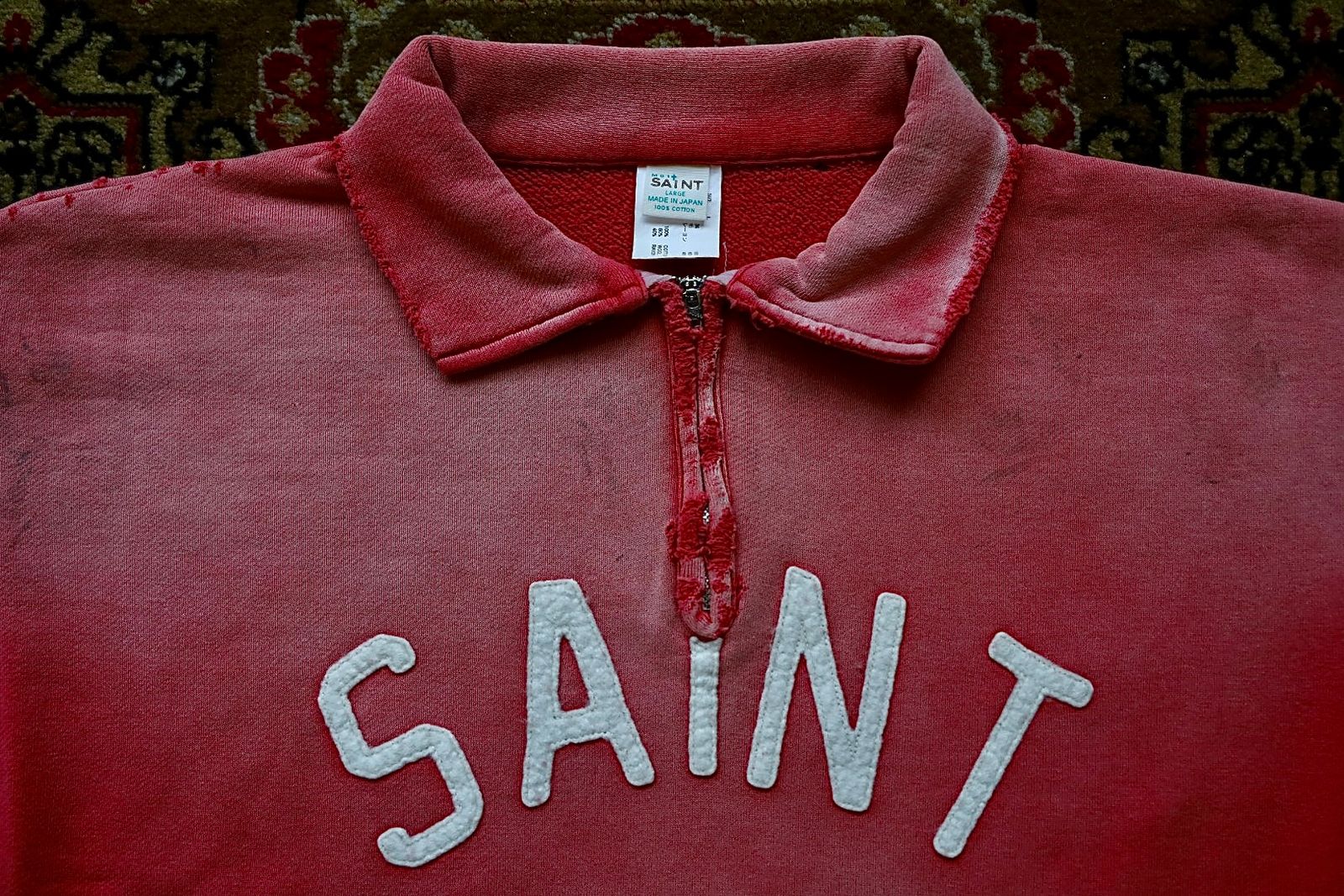 セントマイケル 26SS SAINT HALF ZIP SWEAT(SM-MK8-0000-053)RED☆4月11日(土)発売！