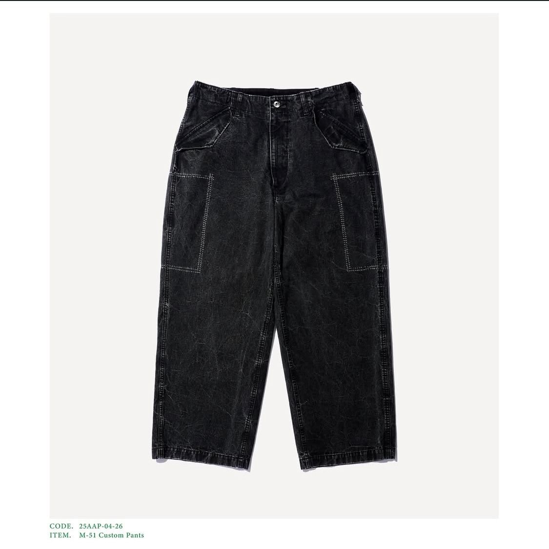 アプレッセ 2025 STYLE2 M-51 Custom Pants(25AAP-04-26)BLACK