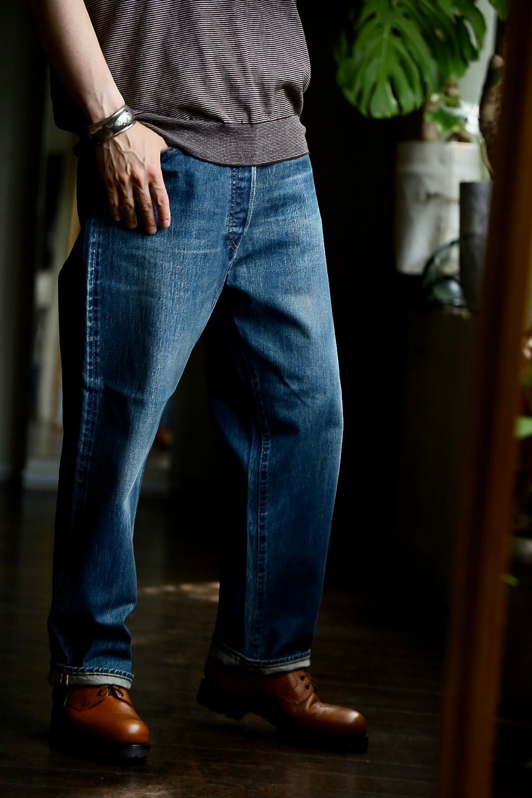 アプレッセ Washed Denim Wide Pants(AP-4002)INDIGO