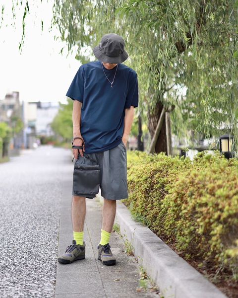 Graphpaper グラフペーパー Stretch Twill Wide Chef Shortsスタイル