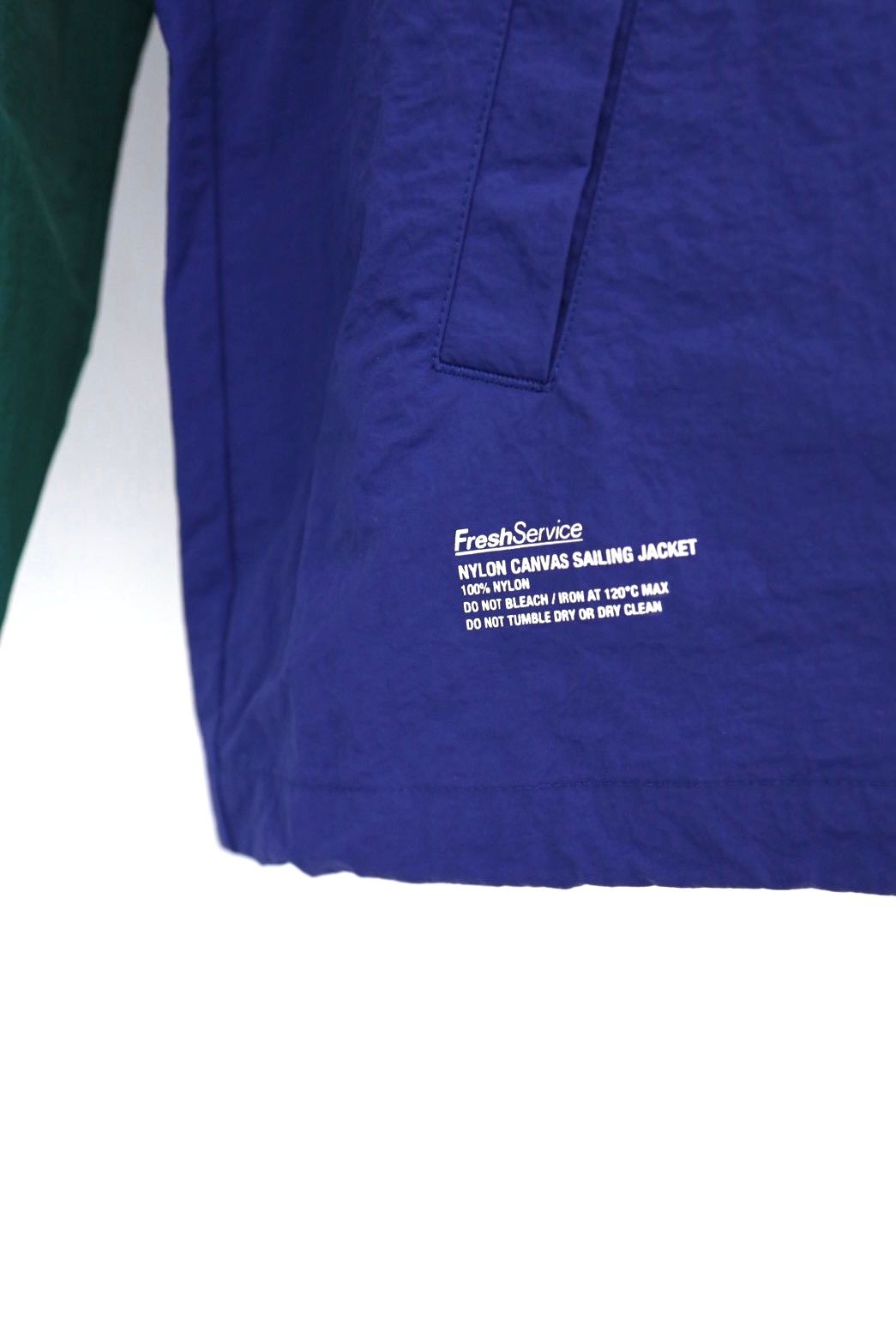 フレッシュサービス NYLON CANVAS SAILING JACKET (FSC261-30254)BLUE x GREEN