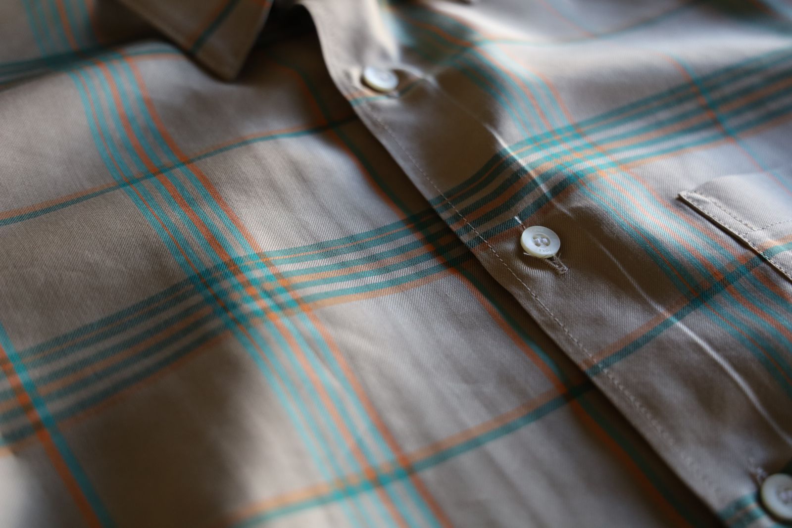 ヨーク25SS シャツPLAID REGULAR COLLAR SHIRT(YK25SS0944SH)BEIGE